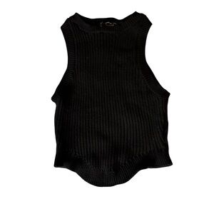 Black Sleeveless Knit Top